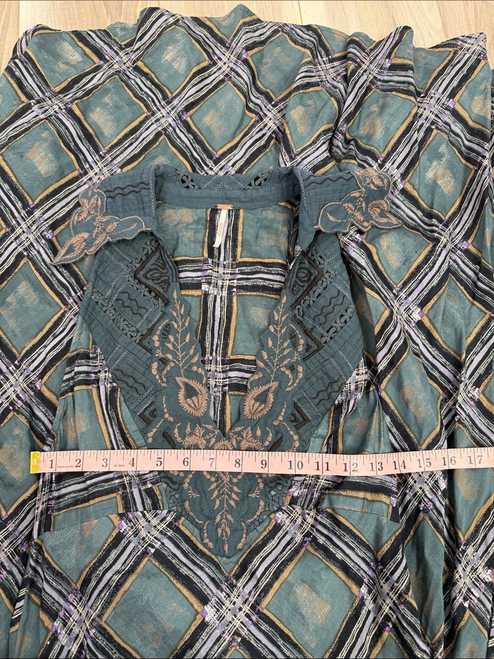 Free people Lana printed midi dress embroidered size 8 - Picture 12 of 12